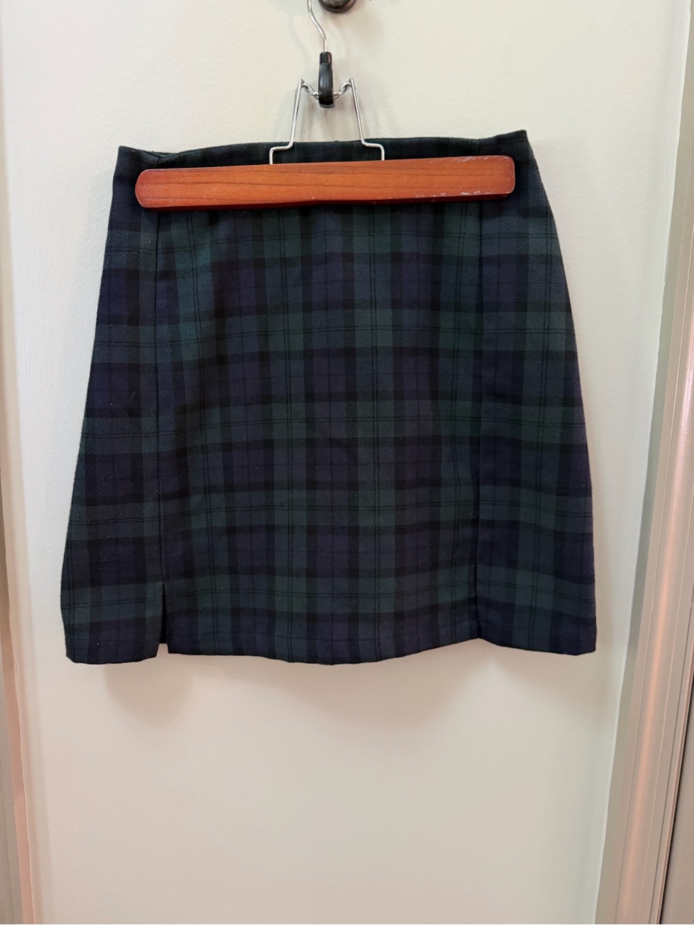 Brandy Melville John Galt Green and Blue Plaid Mini Skirt